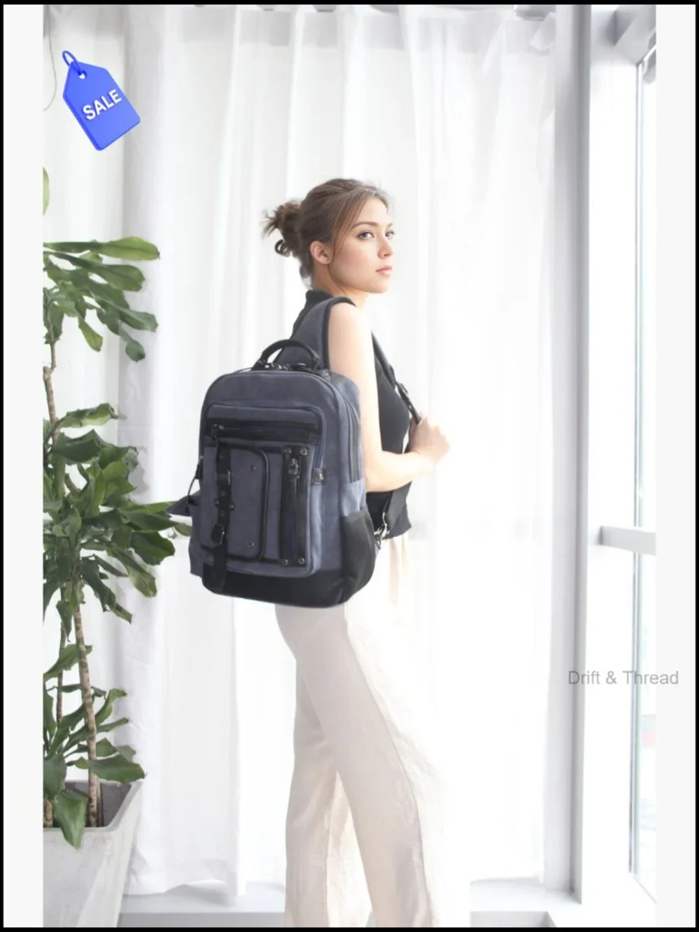 Large Canvas Sling Backpack Fits 15.6